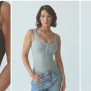 Grey Henley Tank Bramisuit